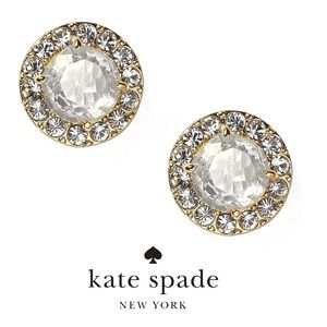 NWT Kate Spade Diamond Solitaire Studs Gold